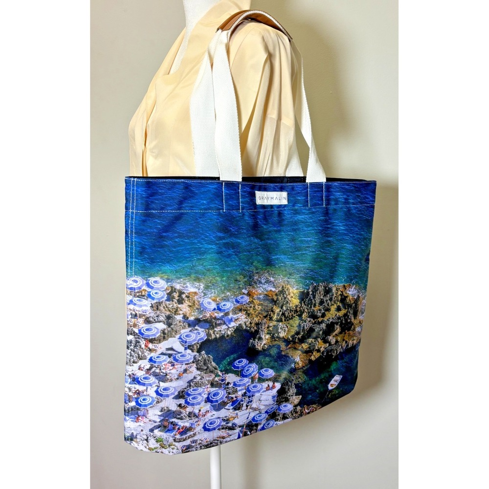 Gray Malin Womens The Capri Tote Travel Canvas‎ Bag La Fontelina Beach Club EUC